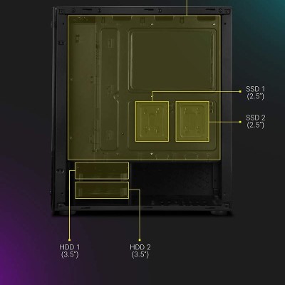 Zebronics Zeb-Sonic PRO Premium Gaming Cabinet Comes with Tempered Glass Front & Side Panel,120mm Rear & Front RGB LED Fan