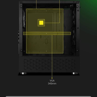 Zebronics Zeb-Sonic PRO Premium Gaming Cabinet Comes with Tempered Glass Front & Side Panel,120mm Rear & Front RGB LED Fan