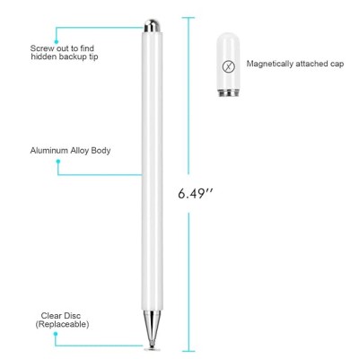 Xmate Stylus Pen for Touchscreen Devices, Fine Point, Capacitive Pen (White) Xmate Stylus Pen for Touchscreen Devices, Fine Point, Capacitive Pen (White)