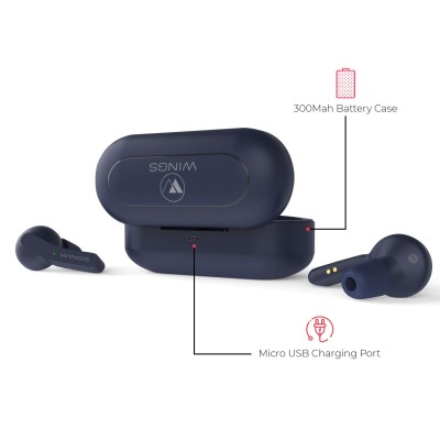 Wings Troopers in-Ear True Wireless Bluetooth Earbuds (TWS) - (Navy Blue) Wings Troopers in-Ear True Wireless Bluetooth Earbuds (TWS) - (Navy Blue)
