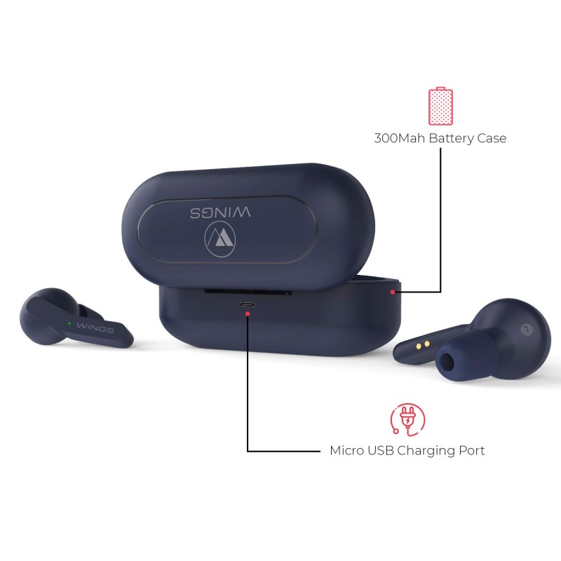 Wings Troopers in-Ear True Wireless Bluetooth Earbuds (TWS) - (Navy Blue) Wings Troopers in-Ear True Wireless Bluetooth Earbuds (TWS) - (Navy Blue)
