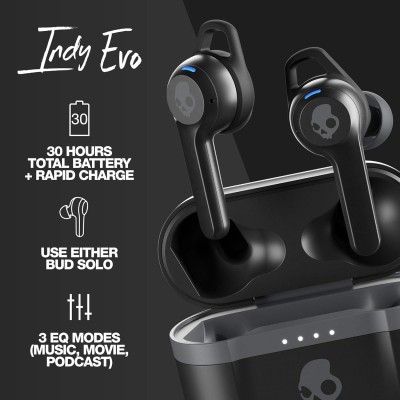 Skullcandy Indy Evo Truly Wireless Bluetooth in Ear Earbuds with Mic (Black) Skullcandy Indy Evo Truly Wireless Bluetooth in Ear Earbuds with Mic (Black)