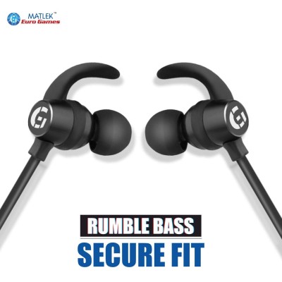 Matlek Fast Charging Bluetooth Earphone Wireless Headphone Neckband Sweat Proof Matlek Fast Charging Bluetooth Earphone Wireless Headphone Neckband Sweat Proof
