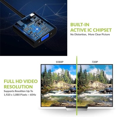 Tizum HDMI to VGA Gold Plated High-Speed 1080P Adapter/Connector/Converter Cable (Male to Female) for Media Players Tizum HDMI to VGA Gold Plated High-Speed 1080P Adapter/Connector/Converter Cable (Male to Female) for Media Players