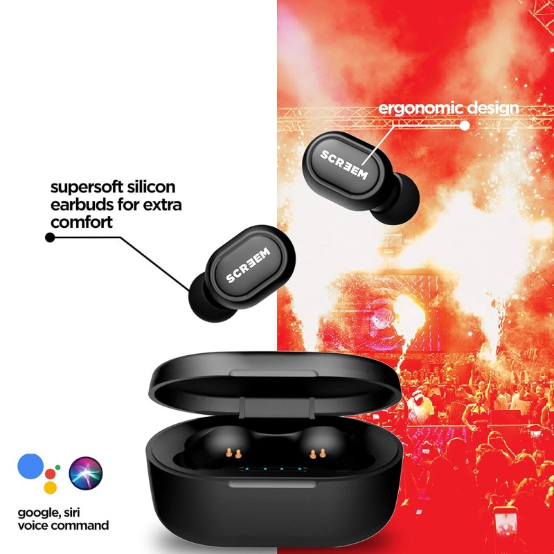 Screem Ibeza 2 True Wireless Earbuds (TWS) BT V5.0 - Black Screem Ibeza 2 True Wireless Earbuds (TWS) BT V5.0 - Black
