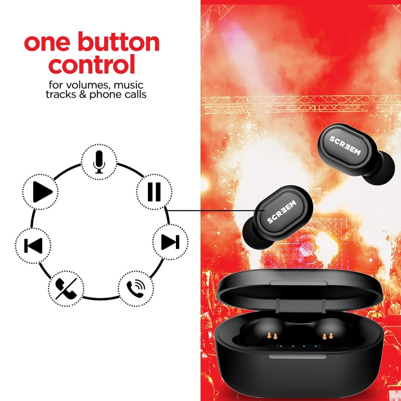 Screem Ibeza 2 True Wireless Earbuds (TWS) BT V5.0 - Black Screem Ibeza 2 True Wireless Earbuds (TWS) BT V5.0 - Black