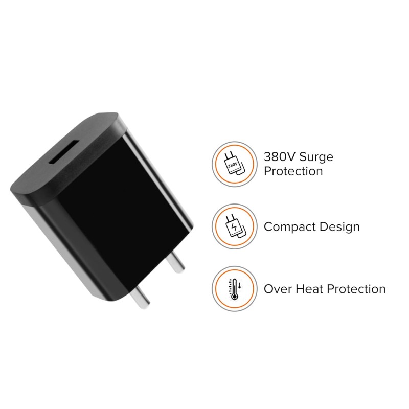 Mi 5V Charger|10W Wall Charger with USB-Black Mi 5V Charger|10W Wall Charger with USB-Black