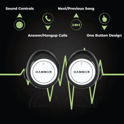 HAMMER Airflow Truly Wireless Earbuds (TWS) in-Built Mic (White) HAMMER Airflow Truly Wireless Earbuds (TWS) in-Built Mic (White)