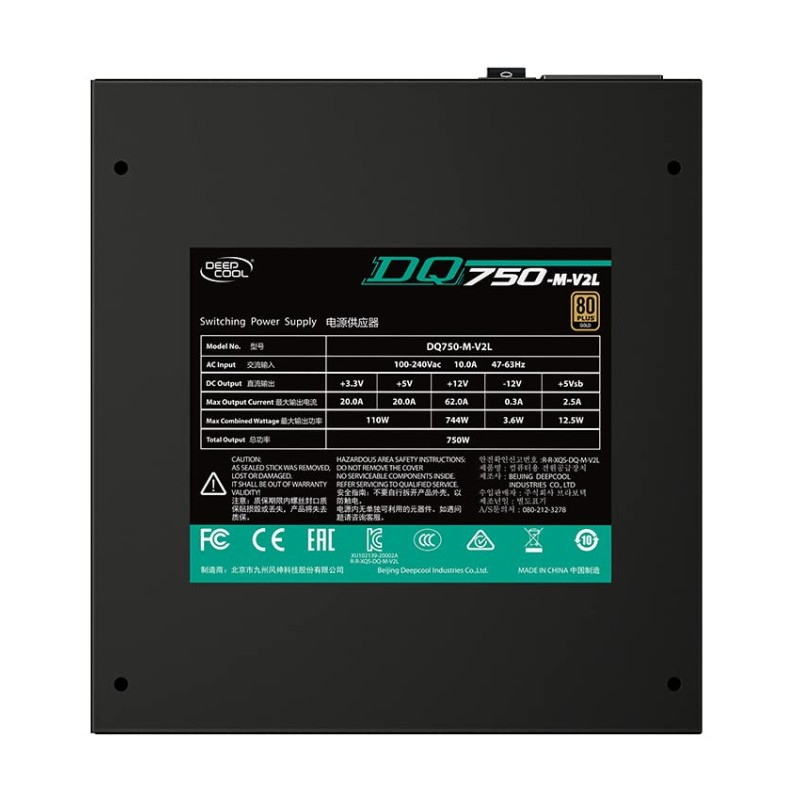 Deepcool DQ750-M V2L, 750 Watt, 80 Plus Gold Full Modular Power Supply/PSU for Gaming PC (Black)- DP-GD-DQ750-M-V2L Deepcool DQ750-M V2L, 750 Watt, 80 Plus Gold Full Modular Power Supply/PSU for Gaming PC (Black)- DP-GD-DQ750-M-V2L