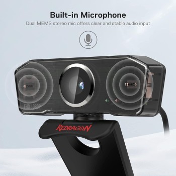 Redragon GW800 1080P Webcam with Built-in Dual Microphone Redragon GW800 1080P Webcam with Built-in Dual Microphone