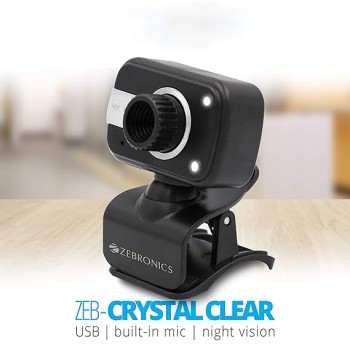 ZEBRONICS Zeb-Crystal Clear Web Camera with 3P Lens,Built-in Microphone ZEBRONICS Zeb-Crystal Clear Web Camera with 3P Lens,Built-in Microphone