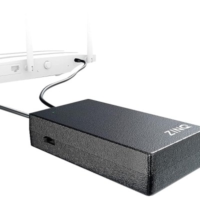 ZINQ Mini UPS for 12V Routers, High Power Fiber Routers, Broadband Modems (Black) ZINQ Mini UPS for 12V Routers, High Power Fiber Routers, Broadband Modems (Black)