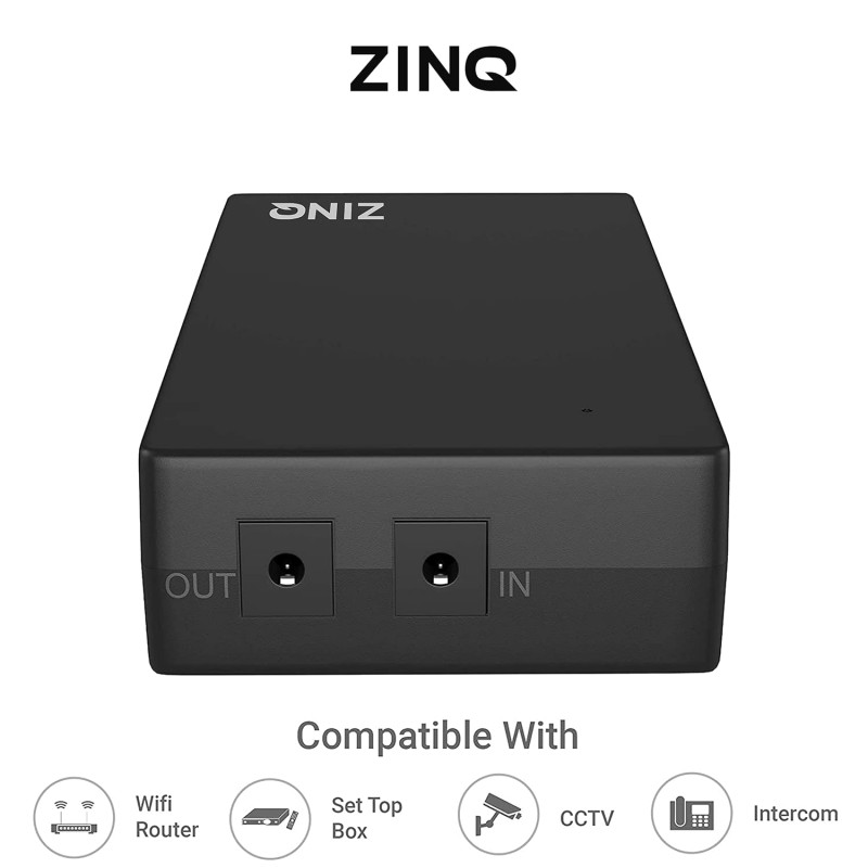 ZINQ Mini UPS for 12V Routers, High Power Fiber Routers, Broadband Modems (Black) ZINQ Mini UPS for 12V Routers, High Power Fiber Routers, Broadband Modems (Black)