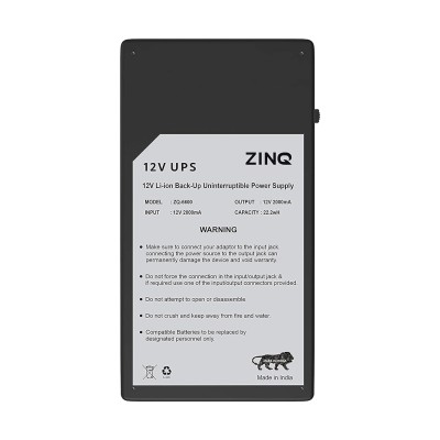 ZINQ Mini UPS for 12V Routers, High Power Fiber Routers, Broadband Modems (Black) ZINQ Mini UPS for 12V Routers, High Power Fiber Routers, Broadband Modems (Black)