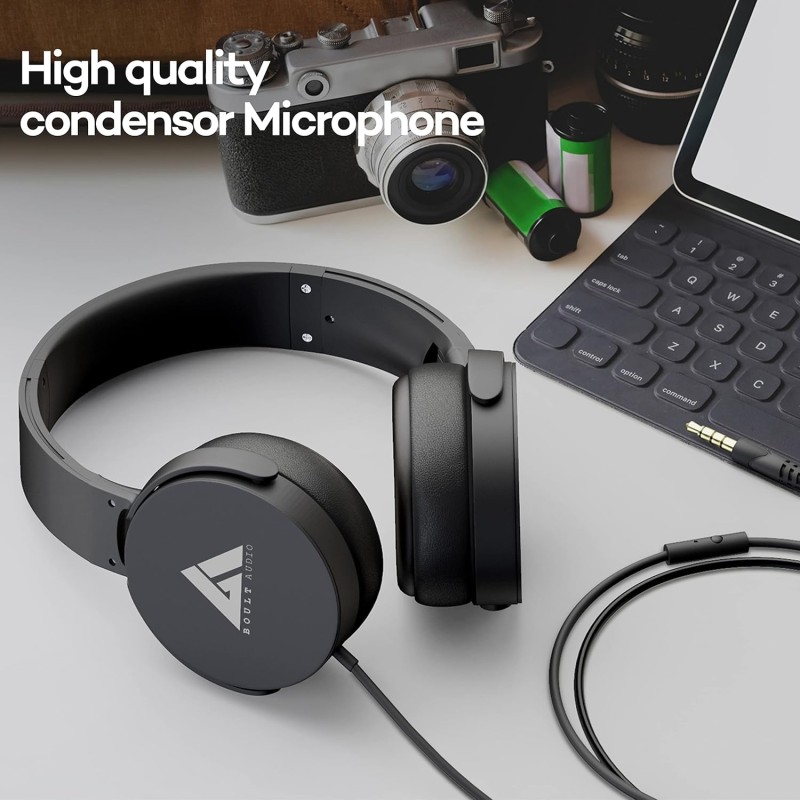 Boult Audio Bass Buds Q2 Lightweight Stereo Wired Over Ear Headphones Set with Mic with Deep Bass Boult Audio Bass Buds Q2 Lightweight Stereo Wired Over Ear Headphones Set with Mic with Deep Bass