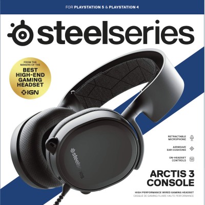 SteelSeries Arctis 3 Console, Stereo Wired Gaming Headset for Playstation 5 & 4 SteelSeries Arctis 3 Console, Stereo Wired Gaming Headset for Playstation 5 & 4