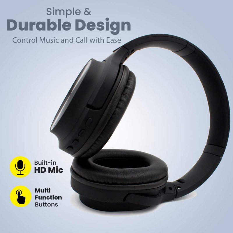 pTron Studio Classic Over Ear Wireless Headphones, Bluetooth 5.0 - (Black) pTron Studio Classic Over Ear Wireless Headphones, Bluetooth 5.0 - (Black)