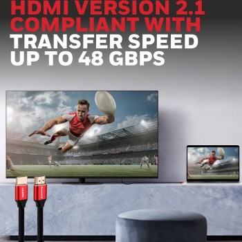 Honeywell HDMI Cable 2.1 with Ethernet, 8k@60Hz, 4k@120Hz UHD Resolution, 2 Mtr(6.6ft) Honeywell HDMI Cable 2.1 with Ethernet, 8k@60Hz, 4k@120Hz UHD Resolution, 2 Mtr(6.6ft)