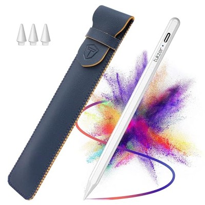 Tukzer Active Stylus Pen iPad Pencil | Palm Rejection, Tilt Sensor, High Precision White Tukzer Active Stylus Pen iPad Pencil | Palm Rejection, Tilt Sensor, High Precision White