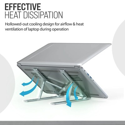 Dyazo 6 Angles Adjustable Aluminum Ergonomic Foldable Portable Tabletop Laptop