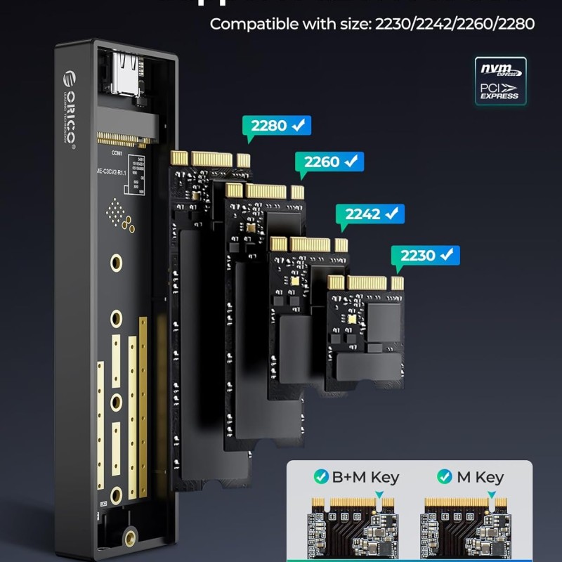 ORICO M2PV-C3 M.2 NVME SSD Enclosure (Not for SATA SSD) USB 3.1 Type C ORICO M2PV-C3 M.2 NVME SSD Enclosure (Not for SATA SSD) USB 3.1 Type C