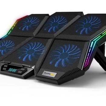 Cosmic Byte Meteoroid RGB Laptop Cooling Pad with 6 Fan upto 17 inch laptops (Black/Blue)