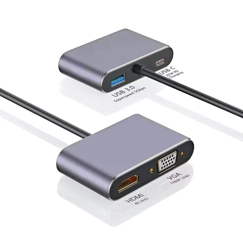 Live Tech Link 4 in 1 USB Type C to HDMI Port VGA Port USB Adapter USB3.0 PD Connect Live Tech Link 4 in 1 USB Type C to HDMI Port VGA Port USB Adapter USB3.0 PD Connect