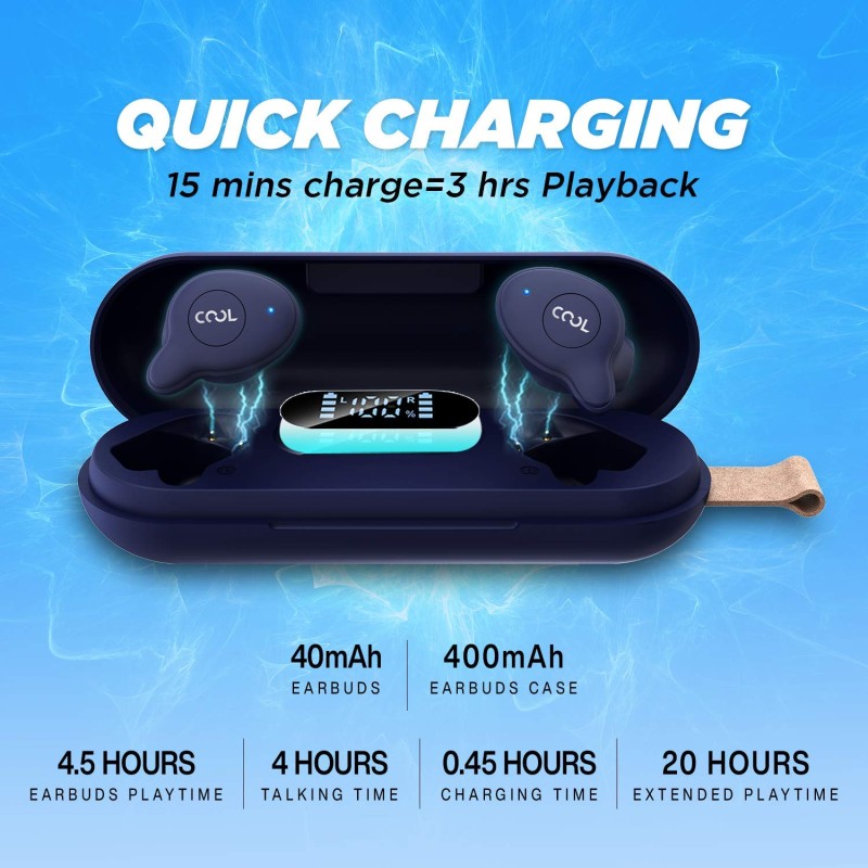 Coolpad Cool Bass Bluetooth Truly Wireless in Ear Earbuds with Mic (Blue) Coolpad Cool Bass Bluetooth Truly Wireless in Ear Earbuds with Mic (Blue)