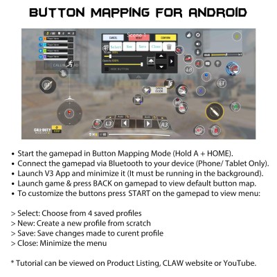 CLAW Shoot Bluetooth Mobile Gamepad Controller for Android Phones, Tablets & Windows PC, Laptops CLAW Shoot Bluetooth Mobile Gamepad Controller for Android Phones, Tablets & Windows PC, Laptops