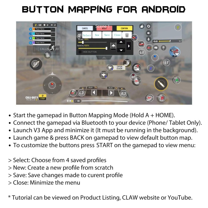CLAW Shoot Bluetooth Mobile Gamepad Controller for Android Phones, Tablets & Windows PC, Laptops CLAW Shoot Bluetooth Mobile Gamepad Controller for Android Phones, Tablets & Windows PC, Laptops