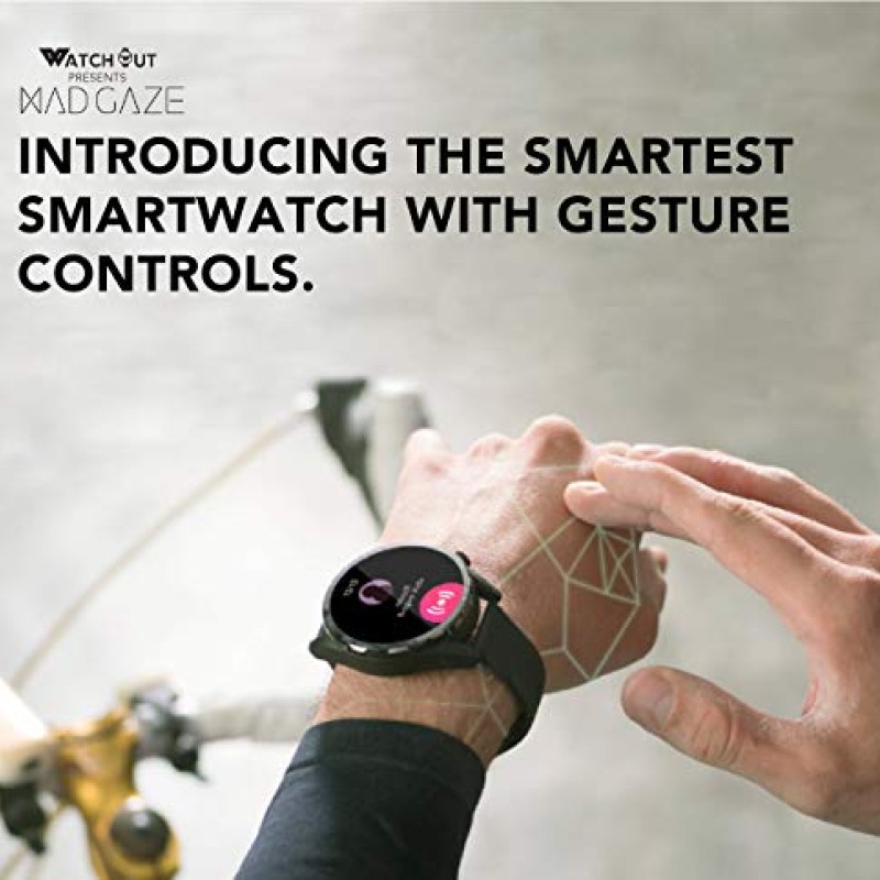 WatchOut Wearables Presents Mad Gaze : World's First Gesture Controlled & 4G IoT Enabled Silicone Smartwatch (Black) WatchOut Wearables Presents Mad Gaze : World's First Gesture Controlled & 4G IoT Enabled Silicone Smartwatch (Black)