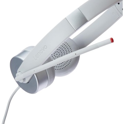 Lenovo 100 Wired On Ear Headphones with Mic (Cloud Grey)