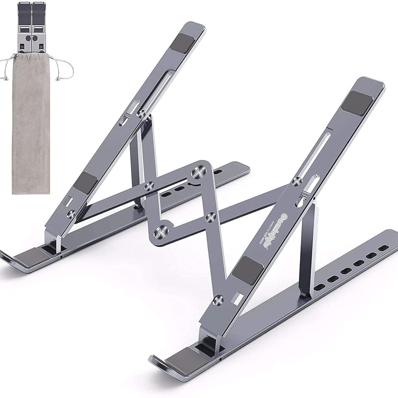 Cosmic Byte Adjustable Aluminum Portable Laptop Rack Stand for Upto 17" laptops, Tablets, Mobiles, Books with Pouch (Dark Grey) Cosmic Byte Adjustable Aluminum Portable Laptop Rack Stand for Upto 17" laptops, Tablets, Mobiles, Books with Pouch (Dark Grey)