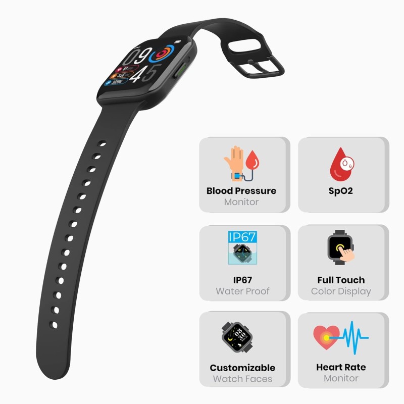 ZEBRONICS Zeb-Fit1220CH Smart Fitness Watch, 2.5D Curved Glass Full Touch Display ZEBRONICS Zeb-Fit1220CH Smart Fitness Watch, 2.5D Curved Glass Full Touch Display