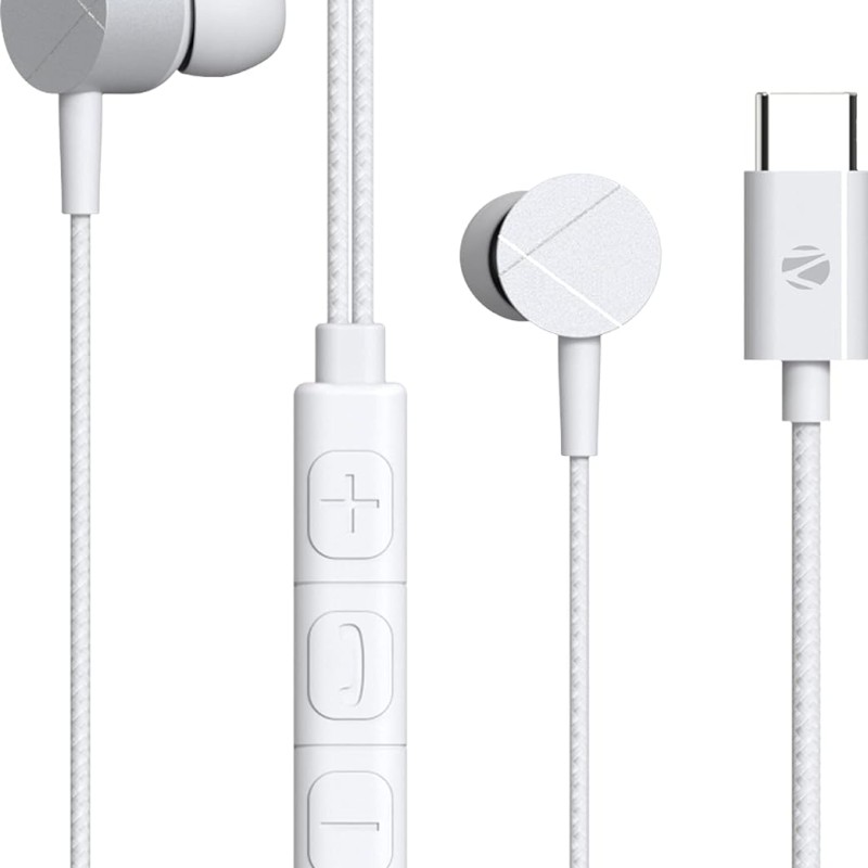 ZEBRONICS Zeb-Buds C2 in Ear Type C Wired Earphones with Mic (White) ZEBRONICS Zeb-Buds C2 in Ear Type C Wired Earphones with Mic (White)