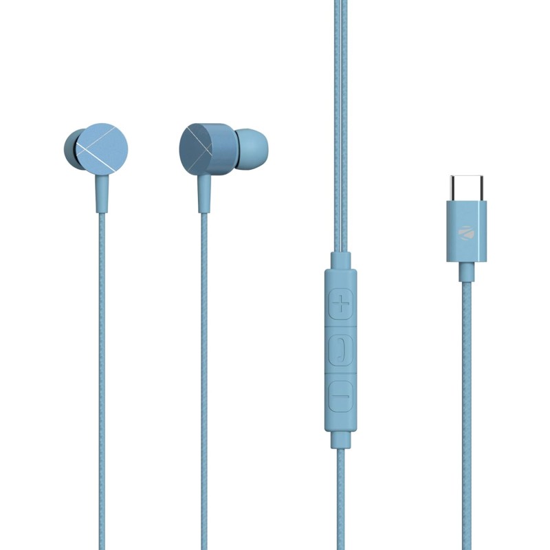 ZEBRONICS Zeb Buds C2 in Ear Type C Wired Earphones with Mic (Blue) ZEBRONICS Zeb Buds C2 in Ear Type C Wired Earphones with Mic (Blue)
