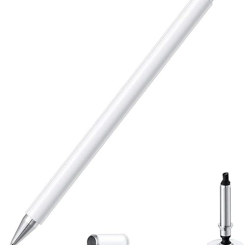 Dyazo Aluminium Fine Point Stylus Pen with Spare Disk for Touch Screens Devices (White) Dyazo Aluminium Fine Point Stylus Pen with Spare Disk for Touch Screens Devices (White)