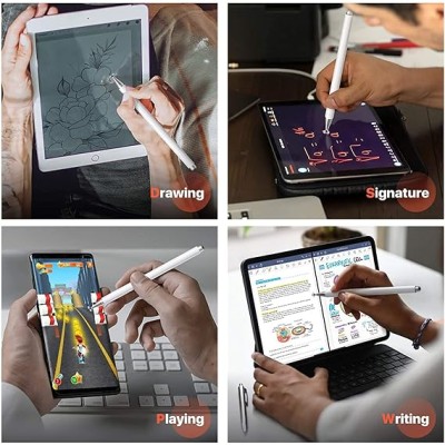 Dyazo Aluminium Fine Point Stylus Pen with Spare Disk for Touch Screens Devices (White) Dyazo Aluminium Fine Point Stylus Pen with Spare Disk for Touch Screens Devices (White)