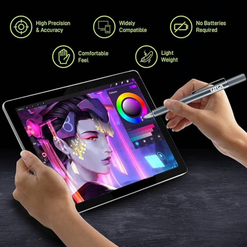 Gizga Essentials Capacitive Stylus Digital Smart Pen| Metallic Grey Gizga Essentials Capacitive Stylus Digital Smart Pen| Metallic Grey