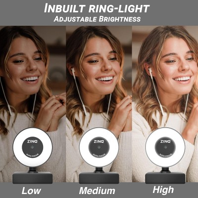Zinq Technologies Full HD 1080P 2.1 Megapixel 30 FPS Auto Focus Webcam with Ring LED for Night Vision Zinq Technologies Full HD 1080P 2.1 Megapixel 30 FPS Auto Focus Webcam with Ring LED for Night Vision