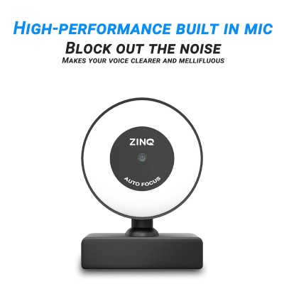 Zinq Technologies Full HD 1080P 2.1 Megapixel 30 FPS Auto Focus Webcam with Ring LED for Night Vision Zinq Technologies Full HD 1080P 2.1 Megapixel 30 FPS Auto Focus Webcam with Ring LED for Night Vision