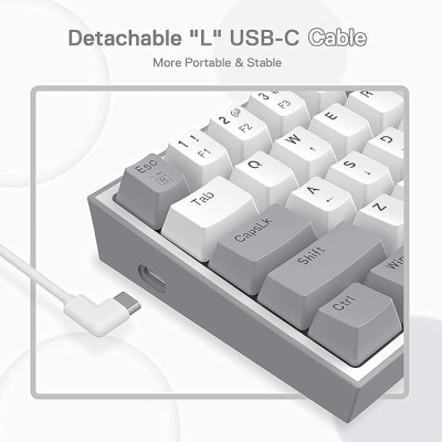 Redragon K617 Fizz 60% Wired RGB Gaming Keyboard, 61 Keys Compact Mechanical Keyboard w/White and Grey Color Keycaps Redragon K617 Fizz 60% Wired RGB Gaming Keyboard, 61 Keys Compact Mechanical Keyboard w/White and Grey Color Keycaps