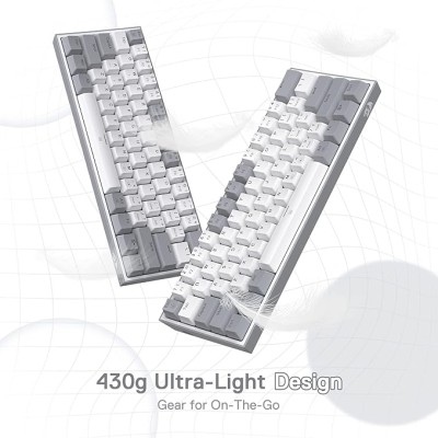 Redragon K617 Fizz 60% Wired RGB Gaming Keyboard, 61 Keys Compact Mechanical Keyboard w/White and Grey Color Keycaps Redragon K617 Fizz 60% Wired RGB Gaming Keyboard, 61 Keys Compact Mechanical Keyboard w/White and Grey Color Keycaps