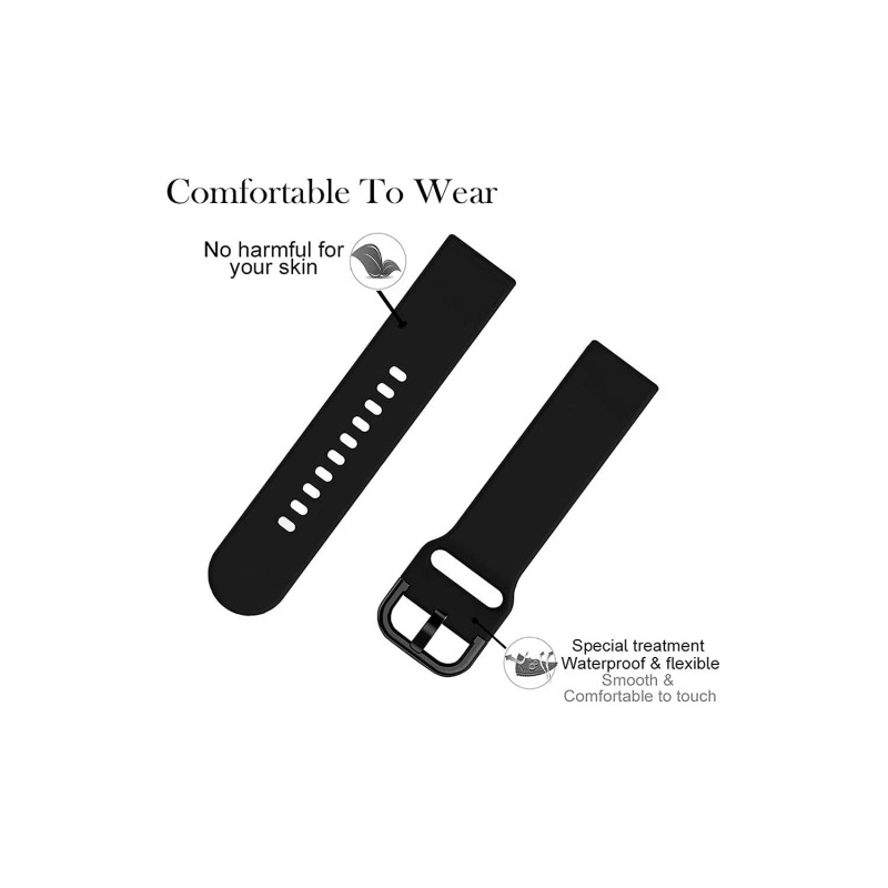 HUMBLE Silicone 19mm Replacement Band Strap with Metal Buckle Compatible with Noise Colorfit Pro 2, Boat Storm Smart Watch & Watches with 19mm Lugs HUMBLE Silicone 19mm Replacement Band Strap with Metal Buckle Compatible with Noise Colorfit Pro 2, Boat Storm Smart Watch & Watches with 19mm Lugs