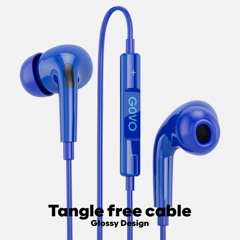 GOVO Gobass 444 in Ear Wired Earphones with Hd Mic for Calls (Blue) GOVO Gobass 444 in Ear Wired Earphones with Hd Mic for Calls (Blue)