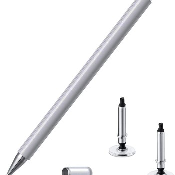 Dyazo Stylus Pen/Pencil for All Touch Screen Devices, Fine Point, Lightweight Aluminum Body Compatible - (Silver)