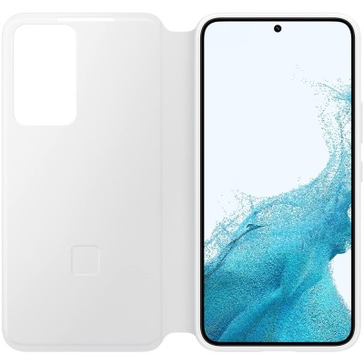 Samsung Polycarbonate Original Galaxy S22 5G Smart Clear View Cover, White Samsung Polycarbonate Original Galaxy S22 5G Smart Clear View Cover, White