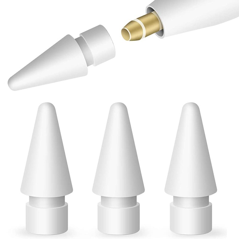 ZORBES® 4 Pack Replacement Tips for Apple Pencil 1st Gen & 2nd Gen, iPad Pro Pencil- White ZORBES® 4 Pack Replacement Tips for Apple Pencil 1st Gen & 2nd Gen, iPad Pro Pencil- White