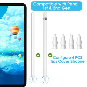ZORBES® 4 Pack Replacement Tips for Apple Pencil 1st Gen & 2nd Gen, iPad Pro Pencil- White ZORBES® 4 Pack Replacement Tips for Apple Pencil 1st Gen & 2nd Gen, iPad Pro Pencil- White