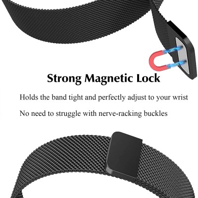 HUMBLE Stainless Steel 19mm Chain Strap with Magnetic Buckle Compatible with Noise Colorfit Pro 2, Boat Storm Smart Watch & Watches with 19mm Lugs.